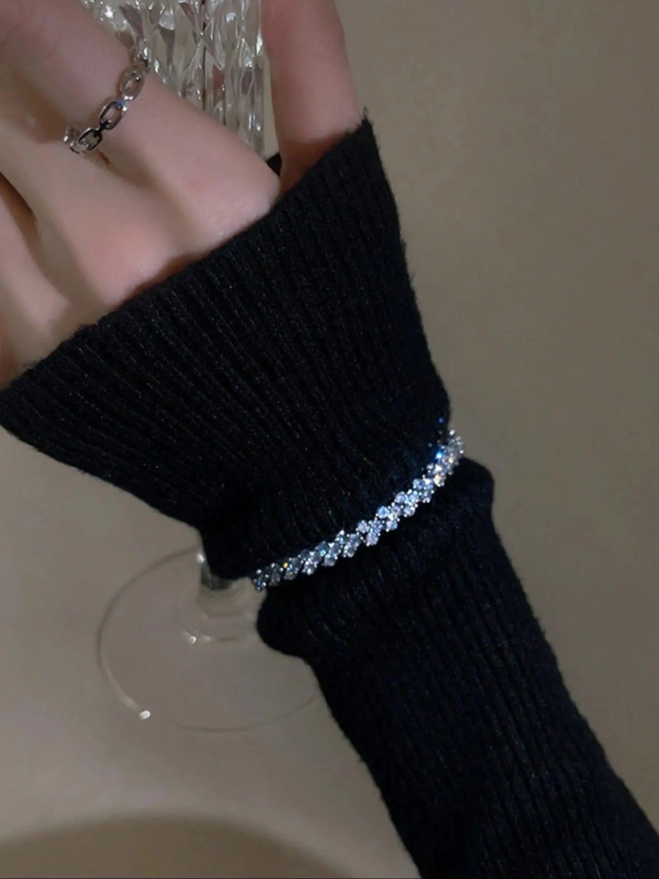 Rhinestone Bracelet for Women and Girls, Fashion Exquisite Jewelry, Elegant Jewelry Bracelet, Versatile Trendy Bracelet, Perfect Birthday Gift